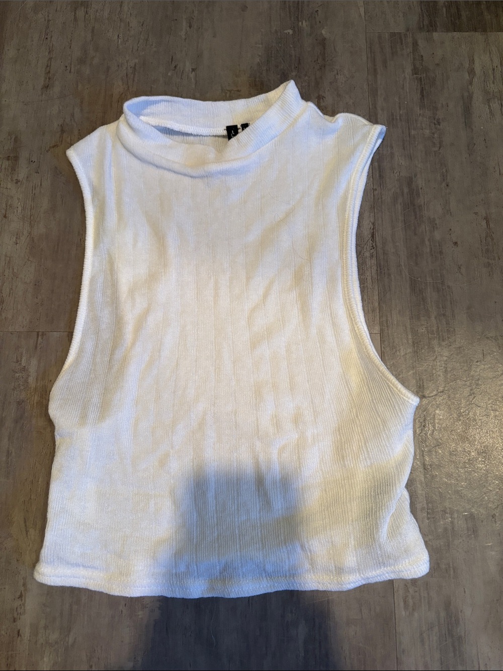 Urban Outfitters White Ribbed Mock Neck Tank